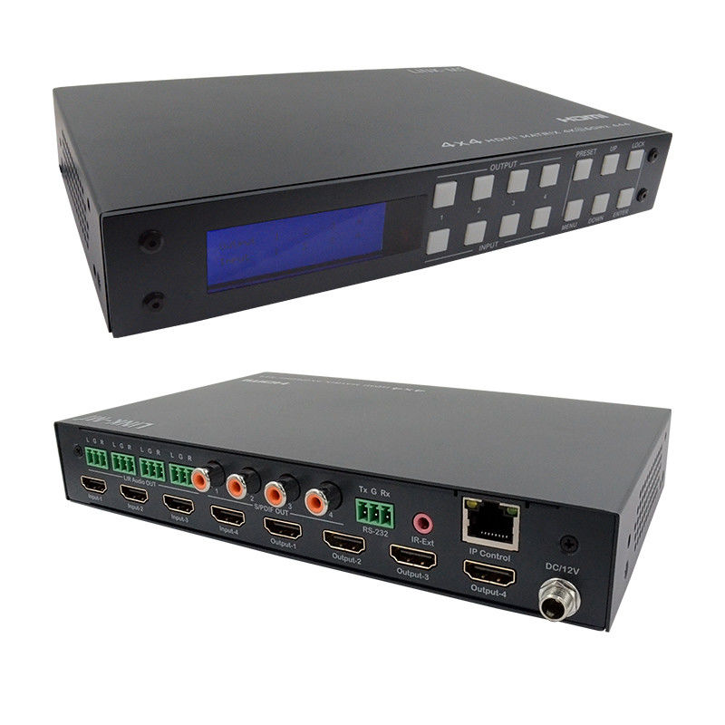 4x4 Matrice HDMI analogique et extraction audio SPDIF 4K Contrôle de l'interface graphique Web TCP/IP