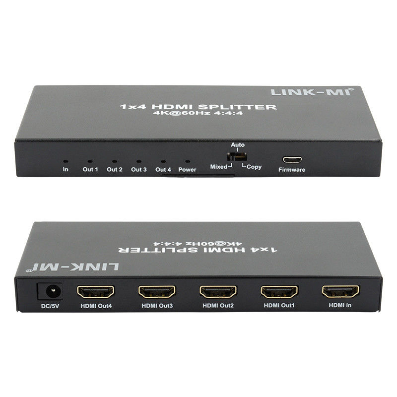 HDMI 2.0 HDMI Extender Splitter 60Hz 1x4 Prise en charge 3D 18G HDR 1 en 4 sortie AV Splitter