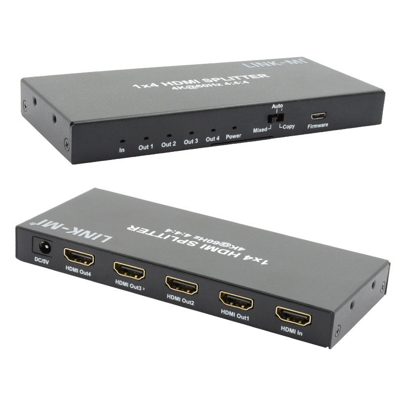 HDMI 2.0 HDMI Extender Splitter 60Hz 1x4 Prise en charge 3D 18G HDR 1 en 4 sortie AV Splitter