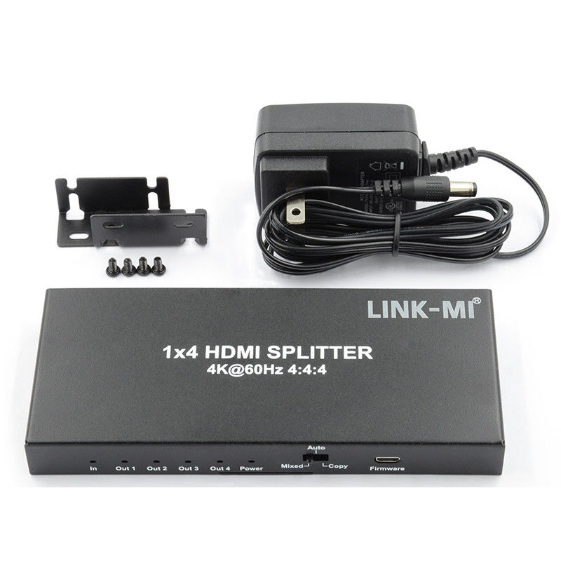 HDMI 2.0 HDMI Extender Splitter 60Hz 1x4 Prise en charge 3D 18G HDR 1 en 4 sortie AV Splitter