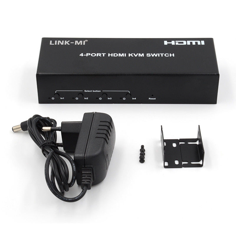 Pas de décalage HDMI KVM Switch 4 Port Ip Kvm Hdmi Prise en charge des touches chaudes Commutation automatique