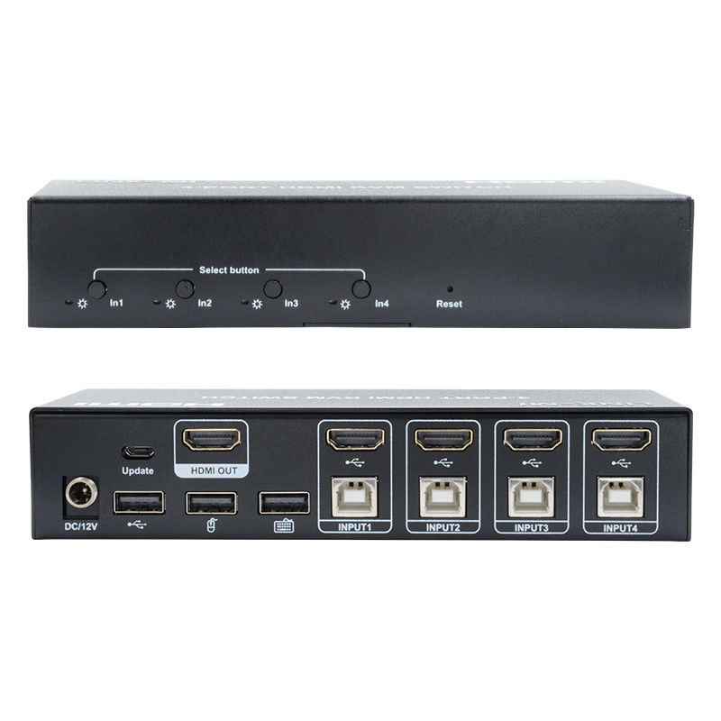 4 ports KVM Commutateur HDMI 4K 30Hz touches chaudes Commutation automatique sans retard Commutateur USB