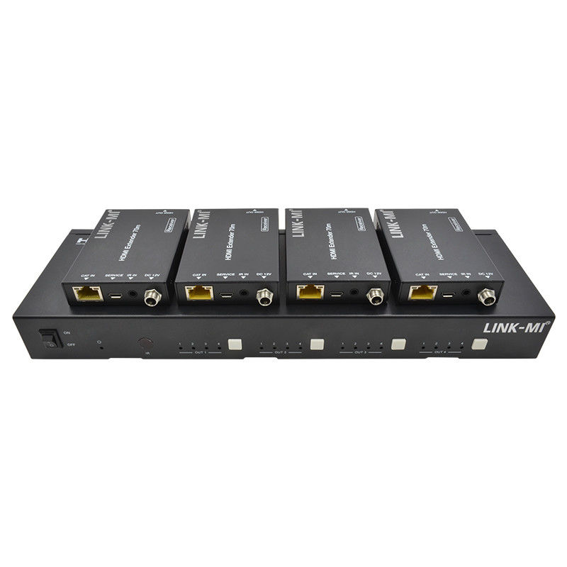 70M 4X4 Matrice HDMI avec fonction de matrice IR 18Gbps 4K@60Hz HDMI 2.0b POC
