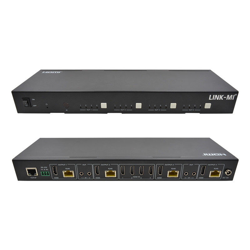 70M 4X4 Matrice HDMI avec fonction de matrice IR 18Gbps 4K@60Hz HDMI 2.0b POC