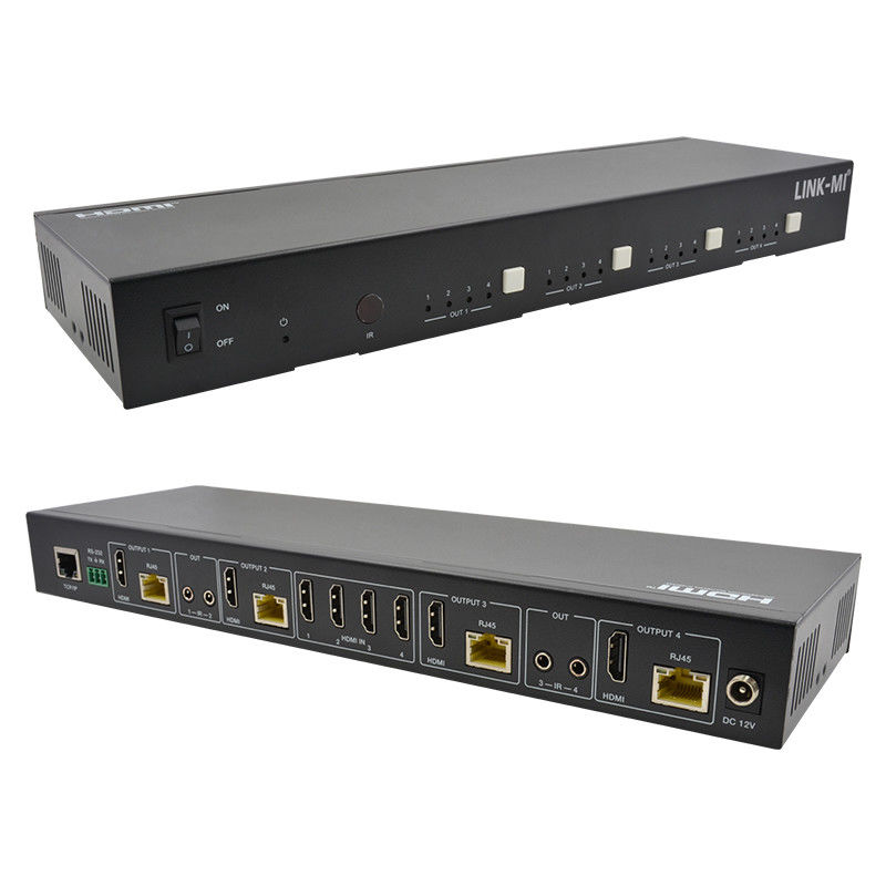 70M 4X4 Matrice HDMI avec fonction de matrice IR 18Gbps 4K@60Hz HDMI 2.0b POC