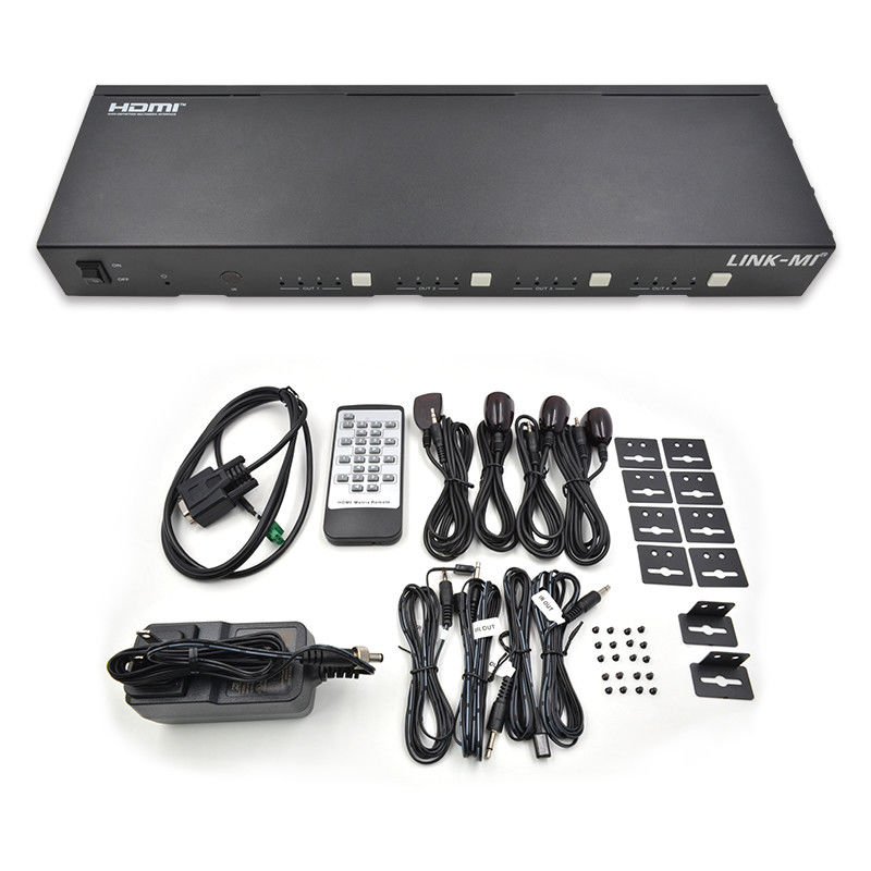 70M 4X4 Matrice HDMI avec fonction de matrice IR 18Gbps 4K@60Hz HDMI 2.0b POC