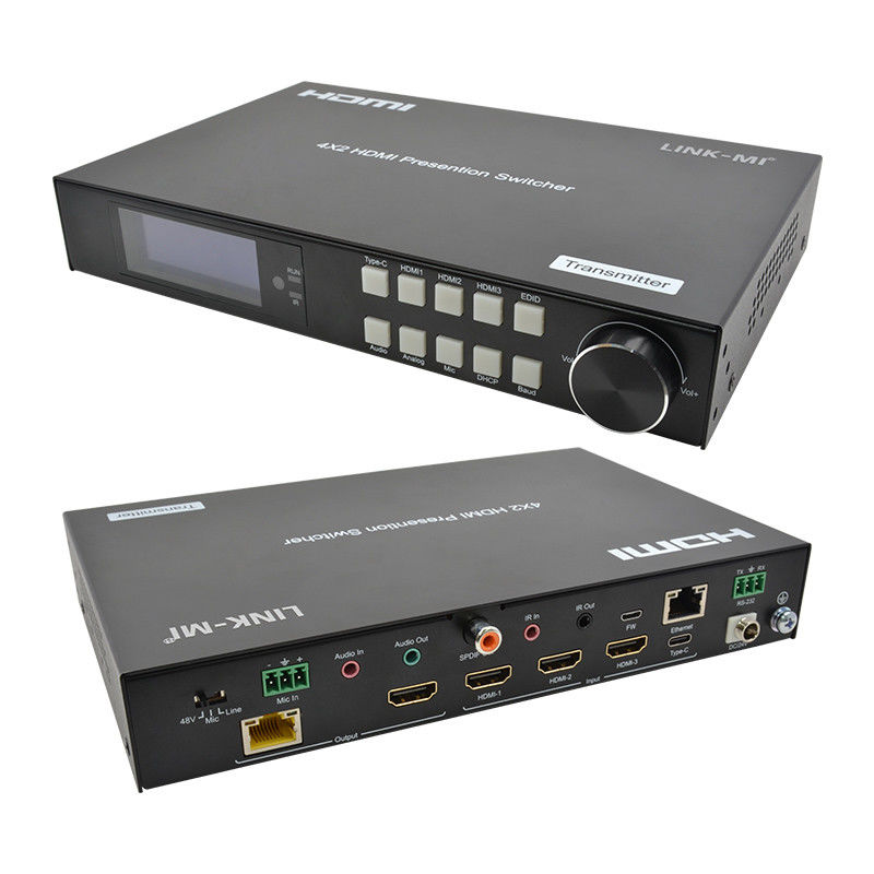 18 Gbps 4K Vidéo HDMI Switch 2.0 HDBaseT Switch avec les entrées HDMI et USB - C