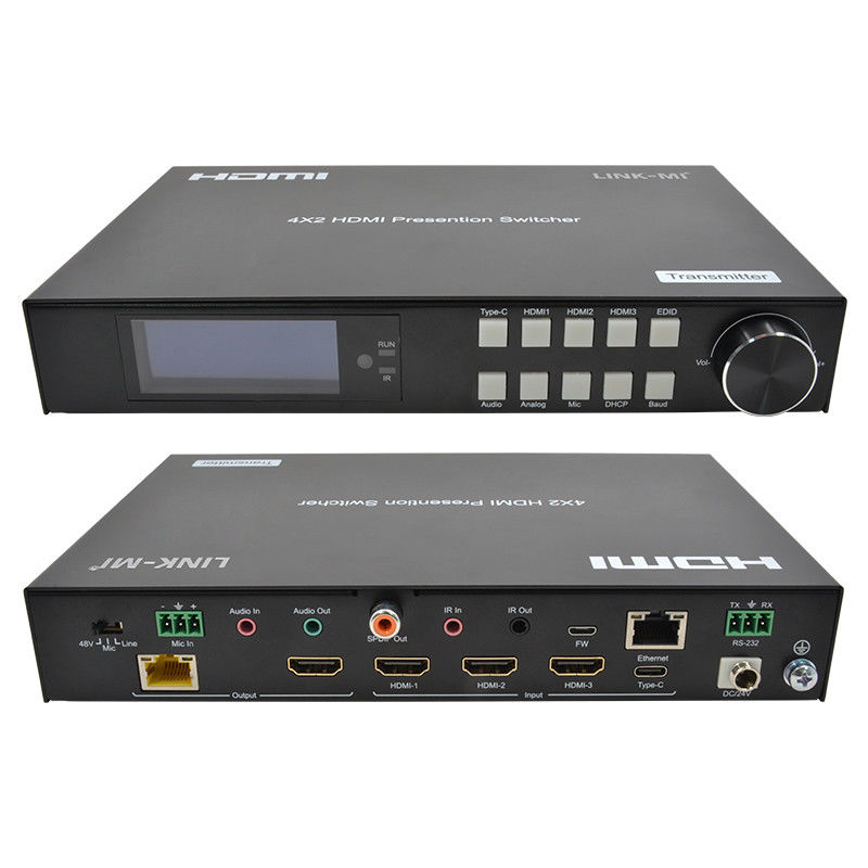 18 Gbps 4K Vidéo HDMI Switch 2.0 HDBaseT Switch avec les entrées HDMI et USB - C