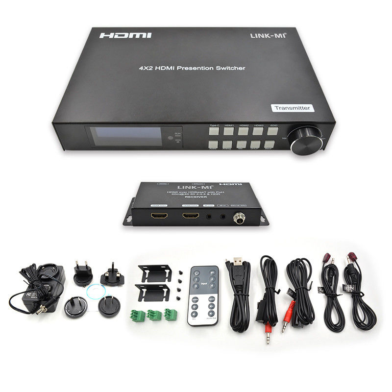 18 Gbps 4K Vidéo HDMI Switch 2.0 HDBaseT Switch avec les entrées HDMI et USB - C
