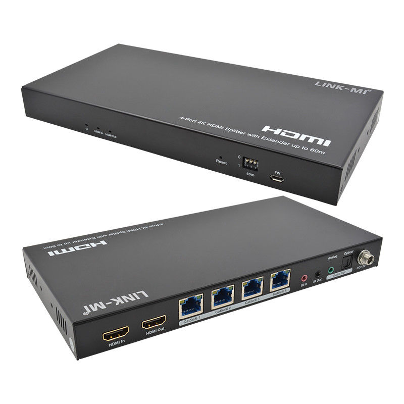 1x4 4K sans fil HDMI Splitter Extender Prise en charge de 60m 4K @ 60Hz AV Splitter sur RJ45