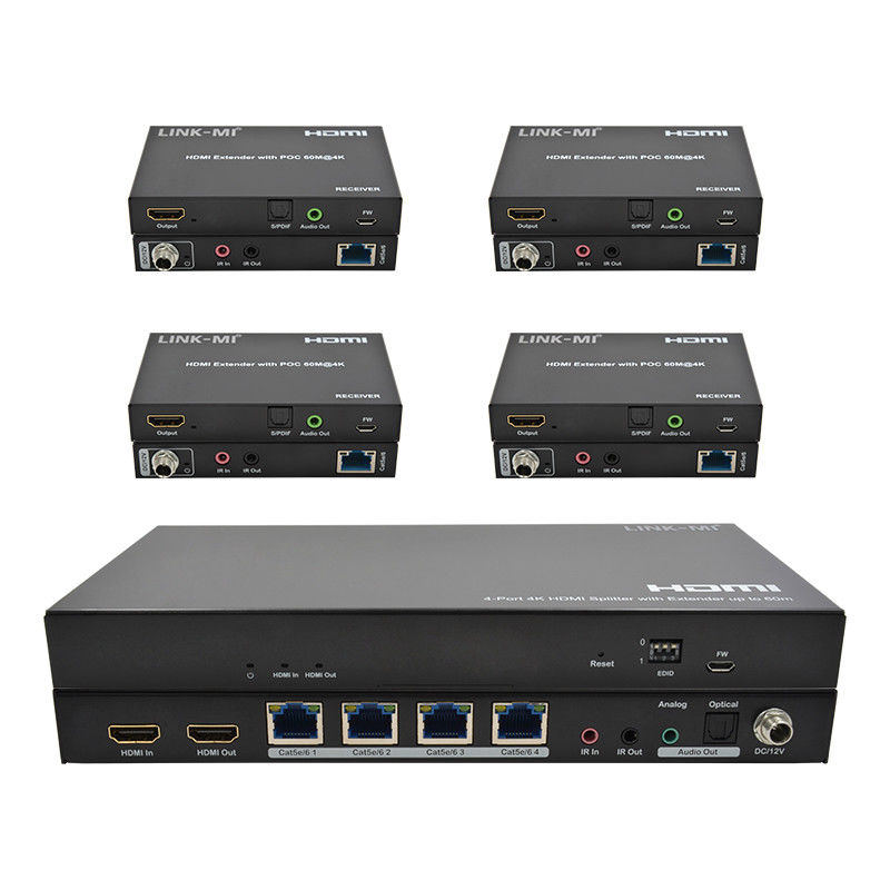 1x4 4K sans fil HDMI Splitter Extender Prise en charge de 60m 4K @ 60Hz AV Splitter sur RJ45