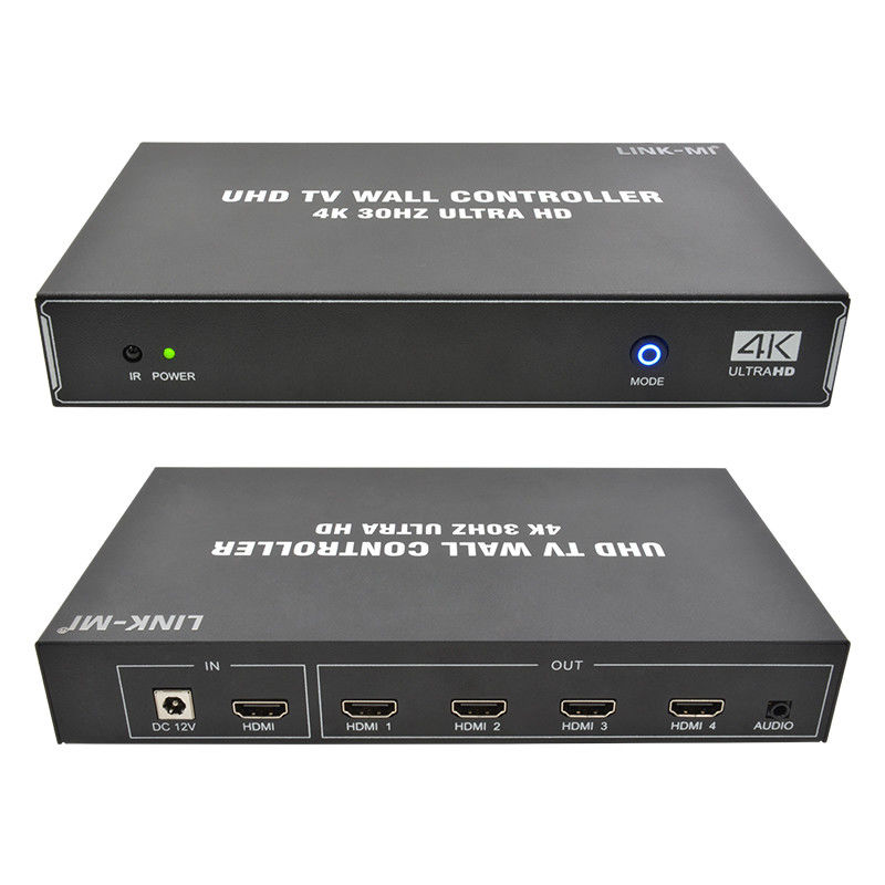 1X4 1X3 1X2 Contrôleur de paroi vidéo 4K 30Hz 4 canaux HDMI Processeur de paroi vidéo 2x2