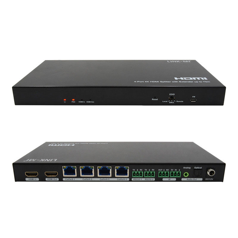70M 1x4 4K HDMI Splitter Extender avec extrait audio 1x4 Hdmi Splitter sur Cat6