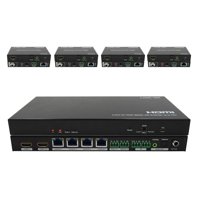 70M 1x4 4K HDMI Splitter Extender avec extrait audio 1x4 Hdmi Splitter sur Cat6