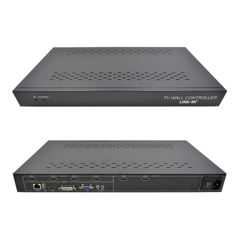 Contrôleur mural vidéo HDMI à 6 canaux 2X3 Contrôleur mural LED pour 6 téléviseurs à jonction