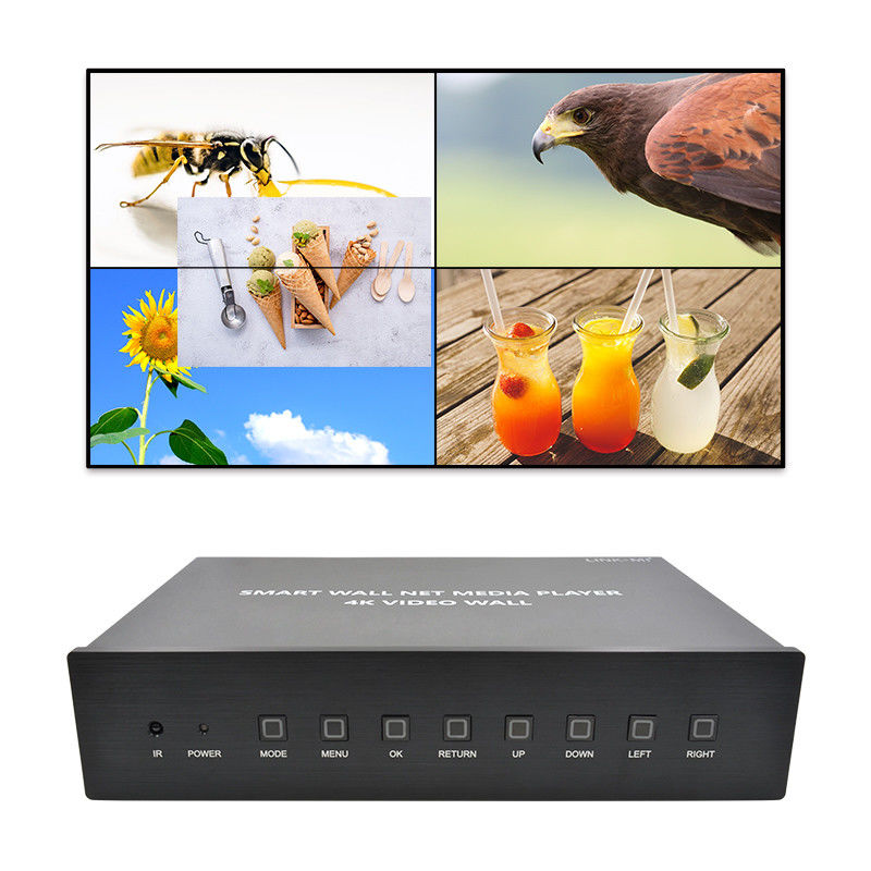 Contrôleur de paroi vidéo HDMI 2X2 4K Lecteur multimédia Processeur de paroi TV pour 4 téléviseurs