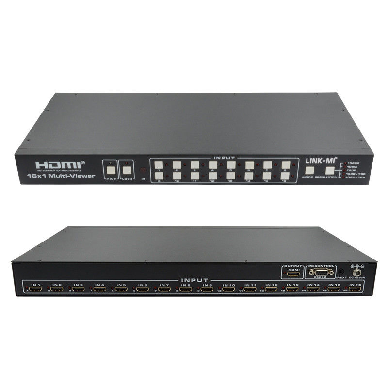 16X1 AV 4K Quad Multiviewer 16 en 1 Processeur de commutateur vidéo