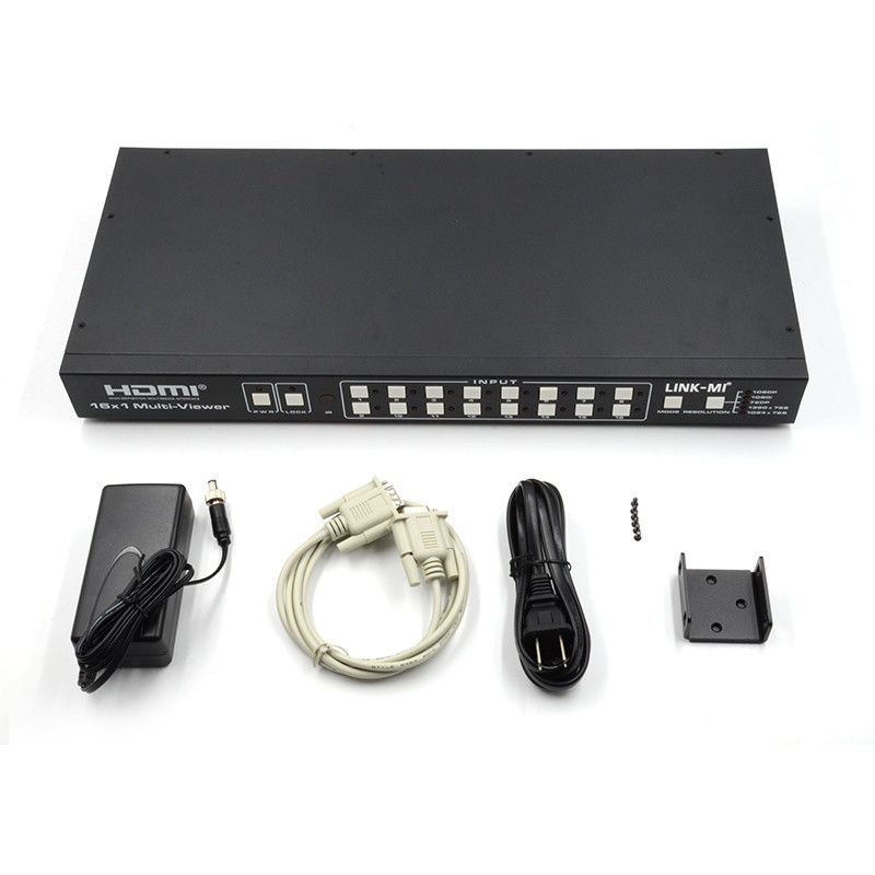 16X1 AV 4K Quad Multiviewer 16 en 1 Processeur de commutateur vidéo