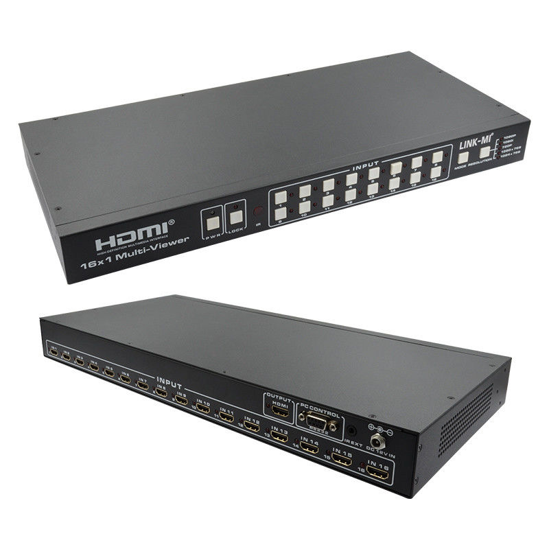 16X1 AV 4K Quad Multiviewer 16 en 1 Processeur de commutateur vidéo