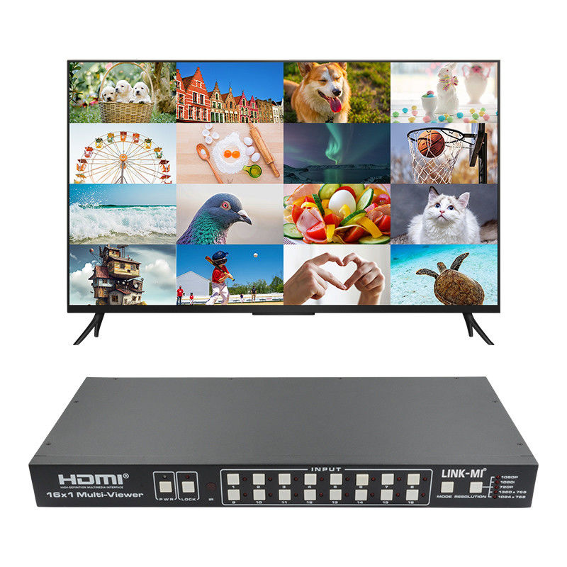 16X1 AV 4K Quad Multiviewer 16 en 1 Processeur de commutateur vidéo