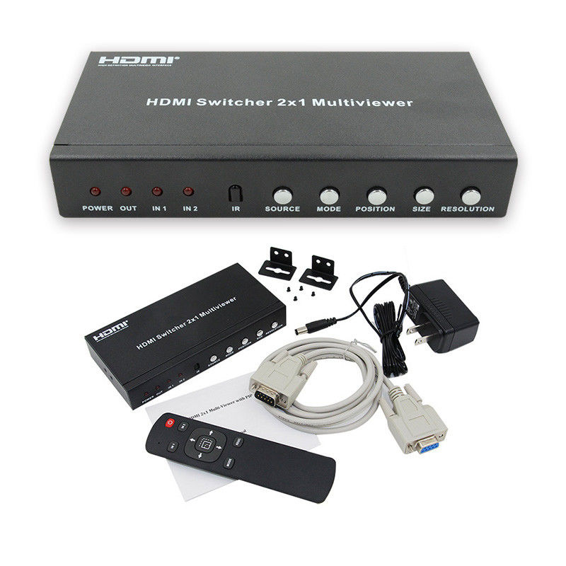 Splitter d'écran quadruple HDMI de 225 MHz Multiviewer HDMI 2x1 avec PIP 2 en 1 sortie