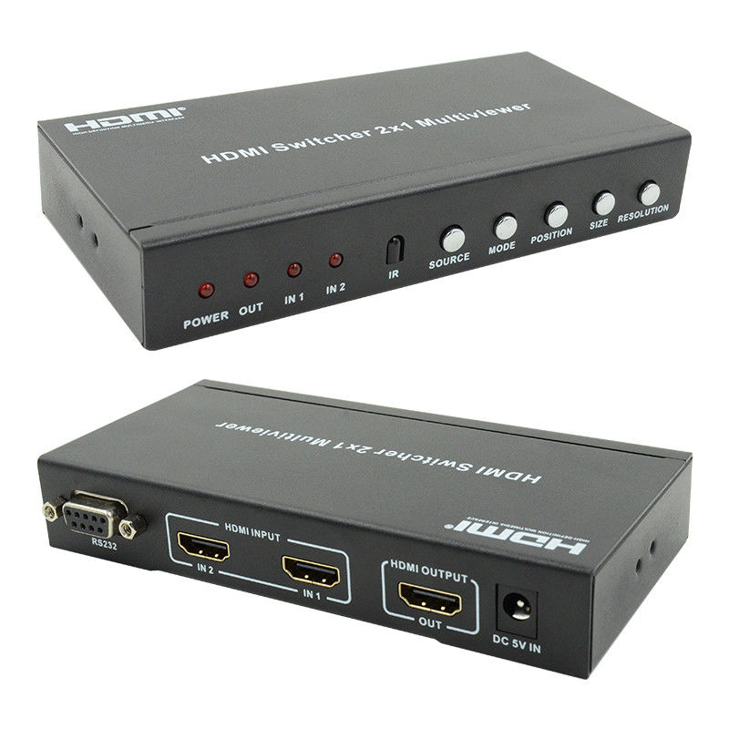 Splitter d'écran quadruple HDMI de 225 MHz Multiviewer HDMI 2x1 avec PIP 2 en 1 sortie
