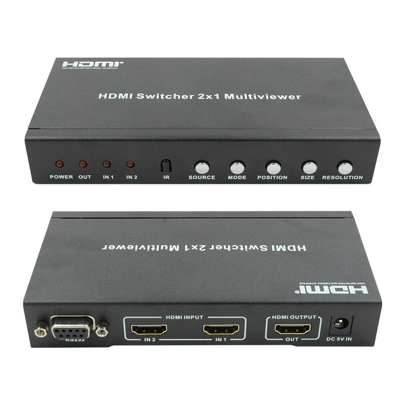 Splitter d'écran quadruple HDMI de 225 MHz Multiviewer HDMI 2x1 avec PIP 2 en 1 sortie
