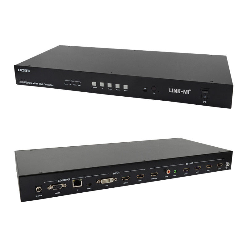 Contrôleur de matrice murale vidéo 4K 2x2 1x4 4x1 10x10 Affichage d'épissage USB Type C DVI