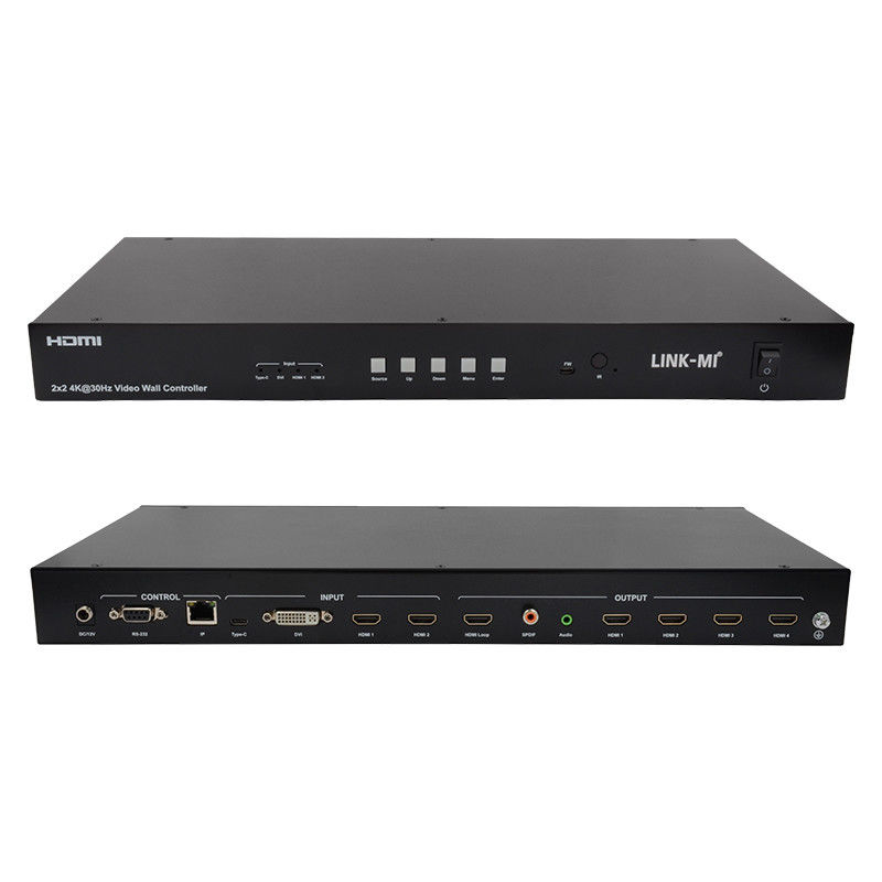 Contrôleur de matrice murale vidéo 4K 2x2 1x4 4x1 10x10 Affichage d'épissage USB Type C DVI