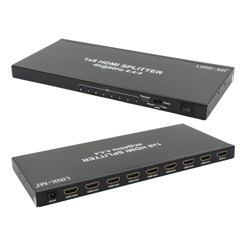 1/8 4K HDMI Splitter 1 en 8 sortie 60Hz 3D 18G Vidéo Audio Splitter pour 8 écrans