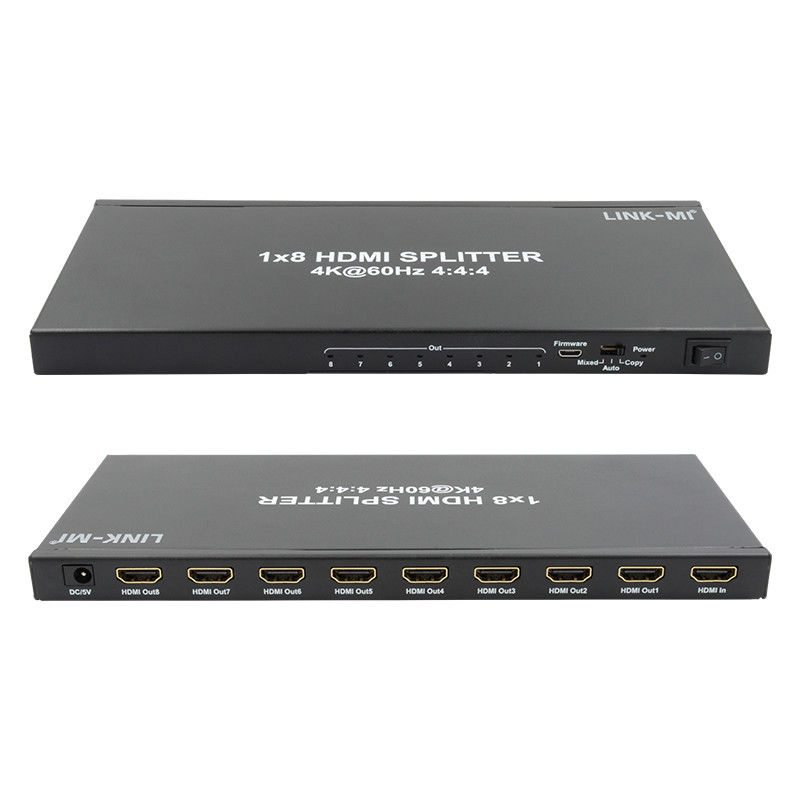 1/8 4K HDMI Splitter 1 en 8 sortie 60Hz 3D 18G Vidéo Audio Splitter pour 8 écrans