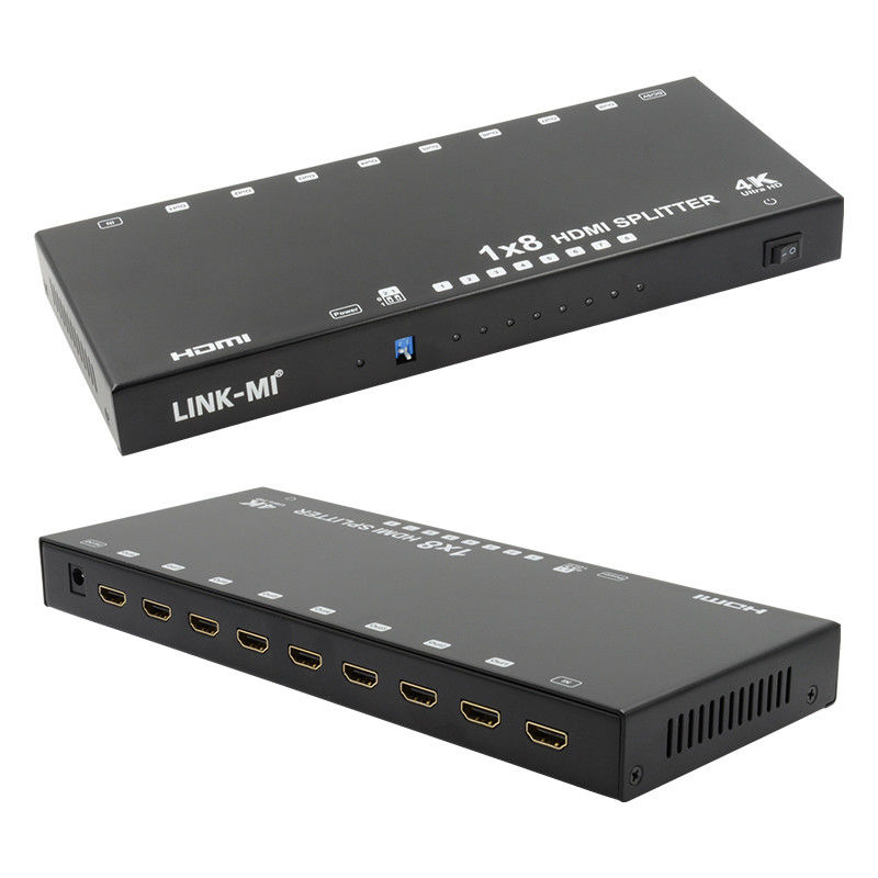 8 ports 4K HDMI Splitter Vidéo Splitter 3D EDID 1 en 8 sortie Duplicateur pour 8 téléviseurs