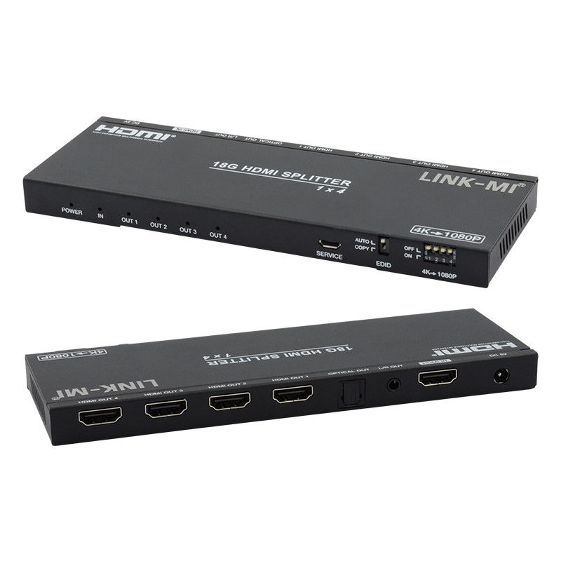 4K 1X4 Multi HDMI Splitter EDID analogique optique HDMI2.0b 4 Ports Vidéo Splitter