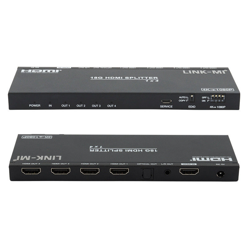 4K 1X4 Multi HDMI Splitter EDID analogique optique HDMI2.0b 4 Ports Vidéo Splitter