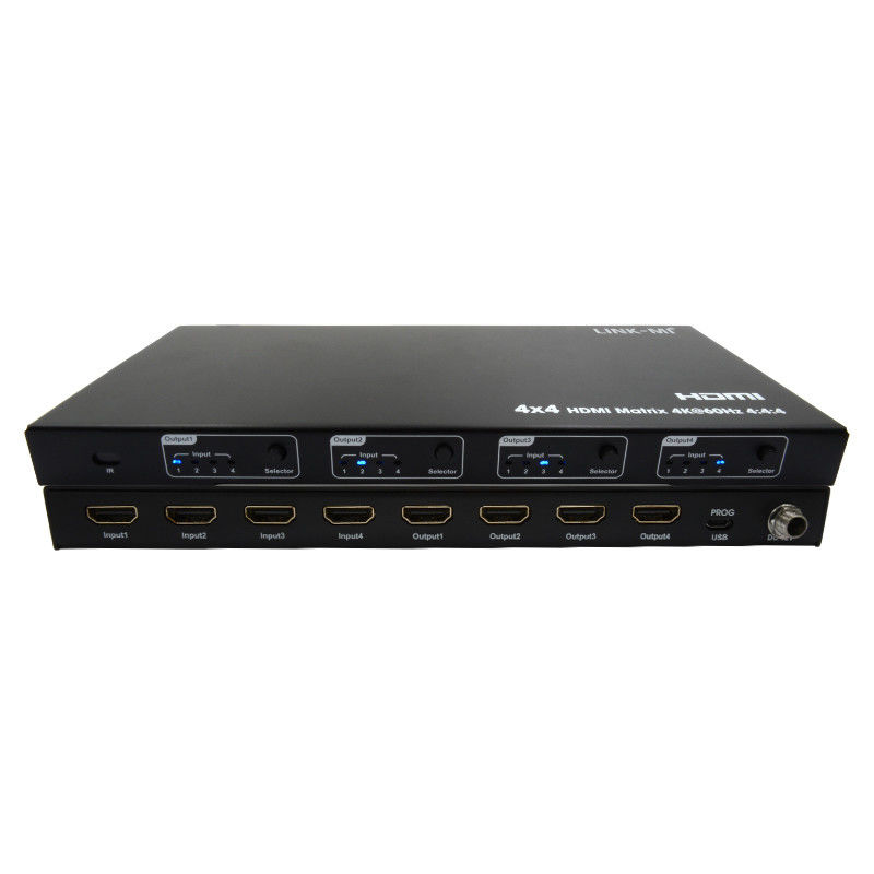 Rs232 4x4 HDMI Matrix Switch Prise en charge 4K 60Hz 18Gbps EDID 4 à 4 Switch vidéo HDMI