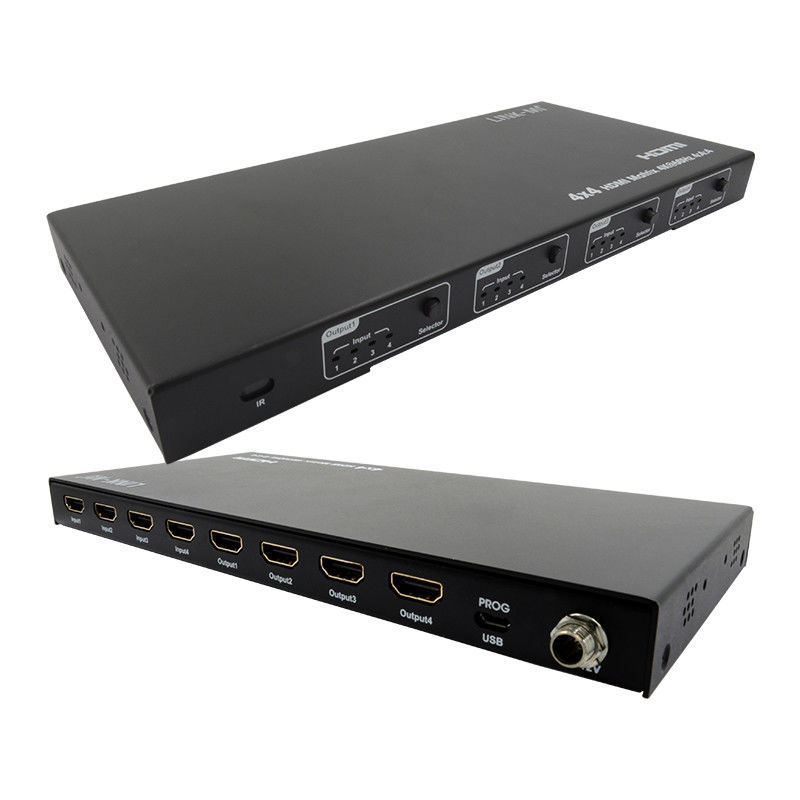 Rs232 4x4 HDMI Matrix Switch Prise en charge 4K 60Hz 18Gbps EDID 4 à 4 Switch vidéo HDMI