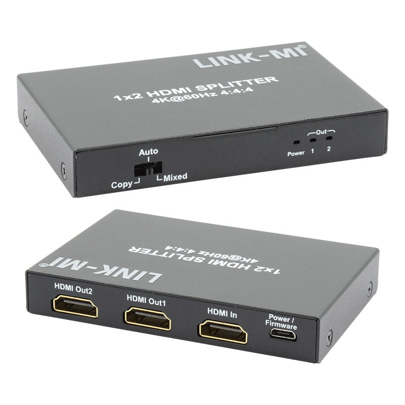 1x2 HDMI2.0 Splitter Prise en charge 3D 18G HDR HDCP2.2 2 ports Vidéo Splitter
