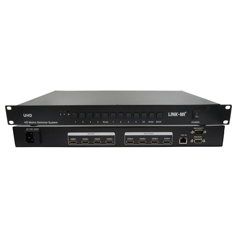 Système de commutateur de matrice 4X4 HDMI 4K HDMI Vidéo Support de commutateur RS232 TCP/IP