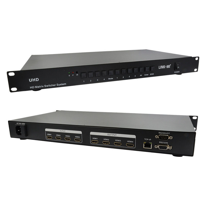 Système de commutateur de matrice 4X4 HDMI 4K HDMI Vidéo Support de commutateur RS232 TCP/IP