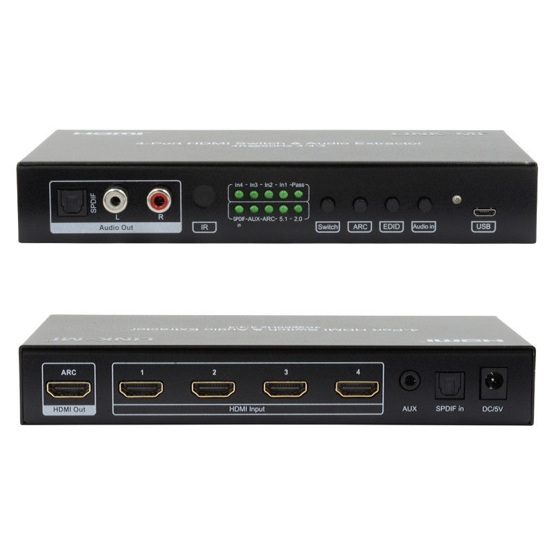 256mA 4X1 boîte de commutateur HDMI 2.0 commutateur YUV4:4Supporter le système ARC CEC HDR à 4 18 Gbps