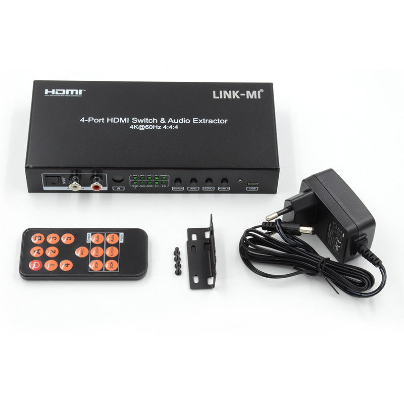 256mA 4X1 boîte de commutateur HDMI 2.0 commutateur YUV4:4Supporter le système ARC CEC HDR à 4 18 Gbps