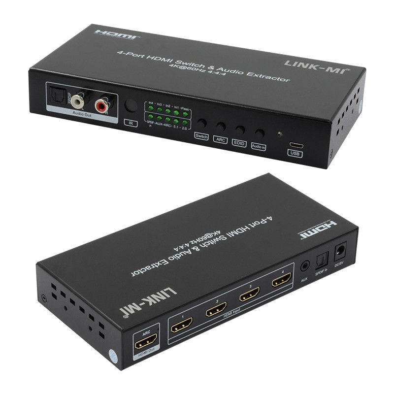 256mA 4X1 boîte de commutateur HDMI 2.0 commutateur YUV4:4Supporter le système ARC CEC HDR à 4 18 Gbps