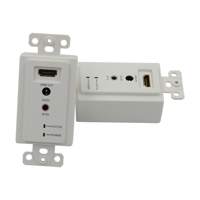 60m HDMI étendue de plaque murale sur Cat5e Cat 6 à HDMI Extender support 3D IR