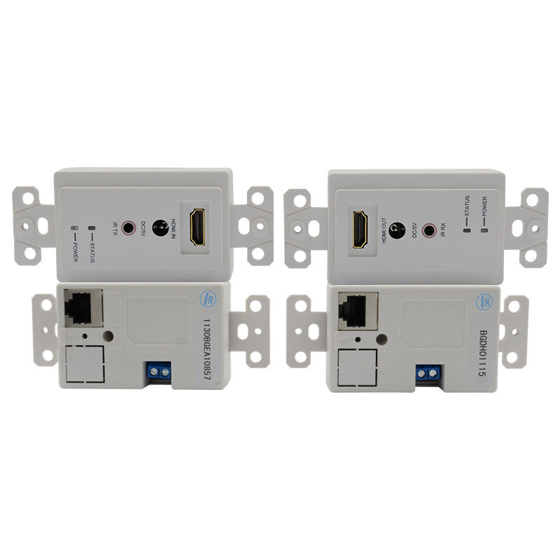 60m HDMI étendue de plaque murale sur Cat5e Cat 6 à HDMI Extender support 3D IR