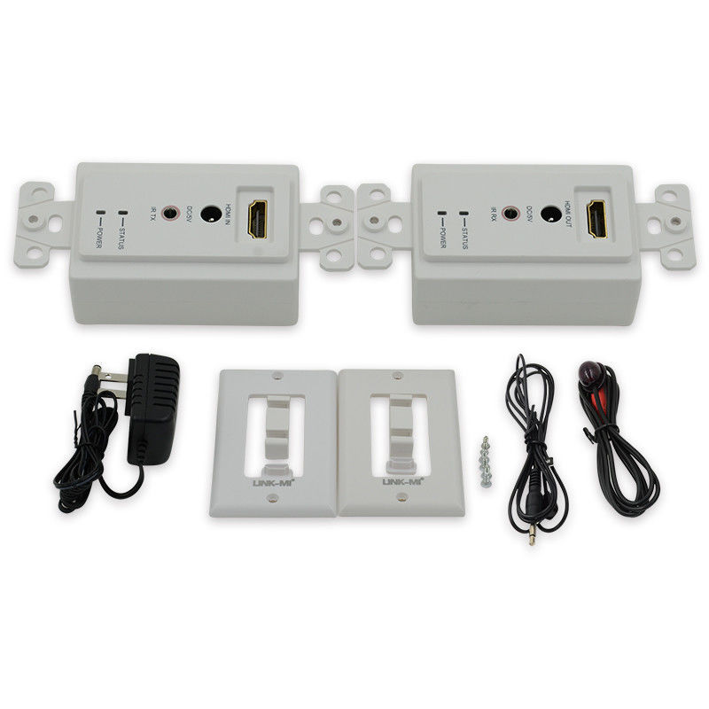 60m HDMI étendue de plaque murale sur Cat5e Cat 6 à HDMI Extender support 3D IR