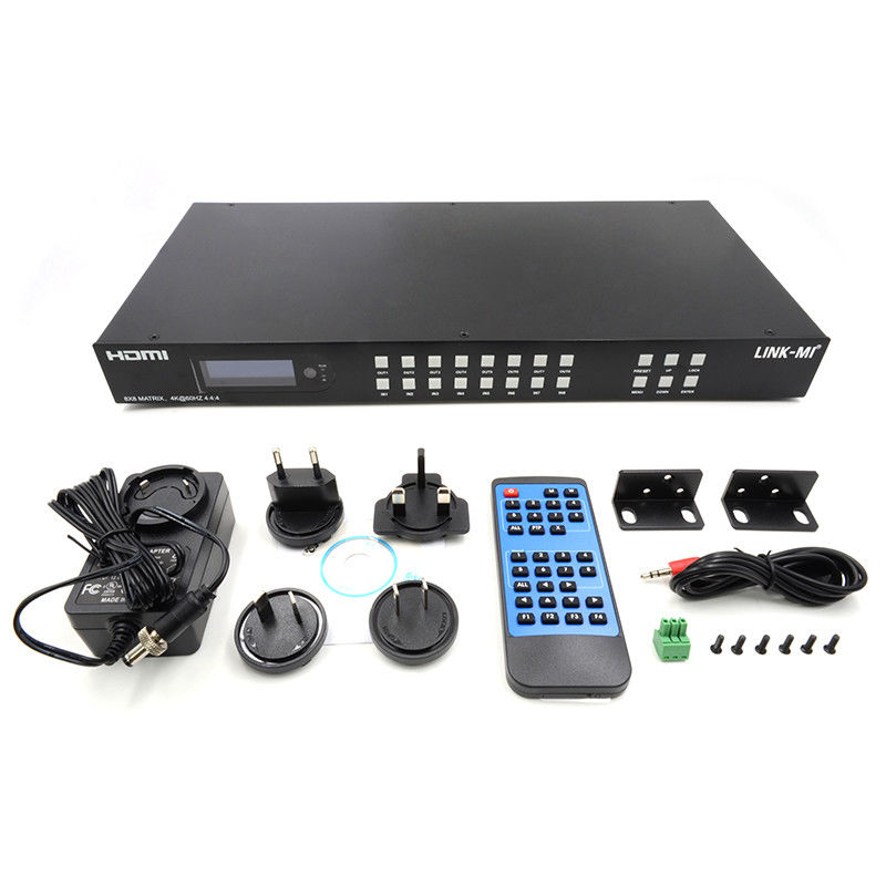 8x8 HDMI Matrix 4k Hdmi Switcher avec prise en charge de l'extraction audio analogique 18Gbps HDR