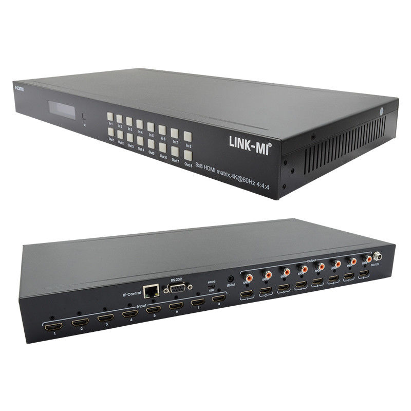 Commutateur de matrice modulaire HDMI 8x8 4K avec SPDIF Out IP Contrôle de l'interface graphique Web pour 8 écrans UHD