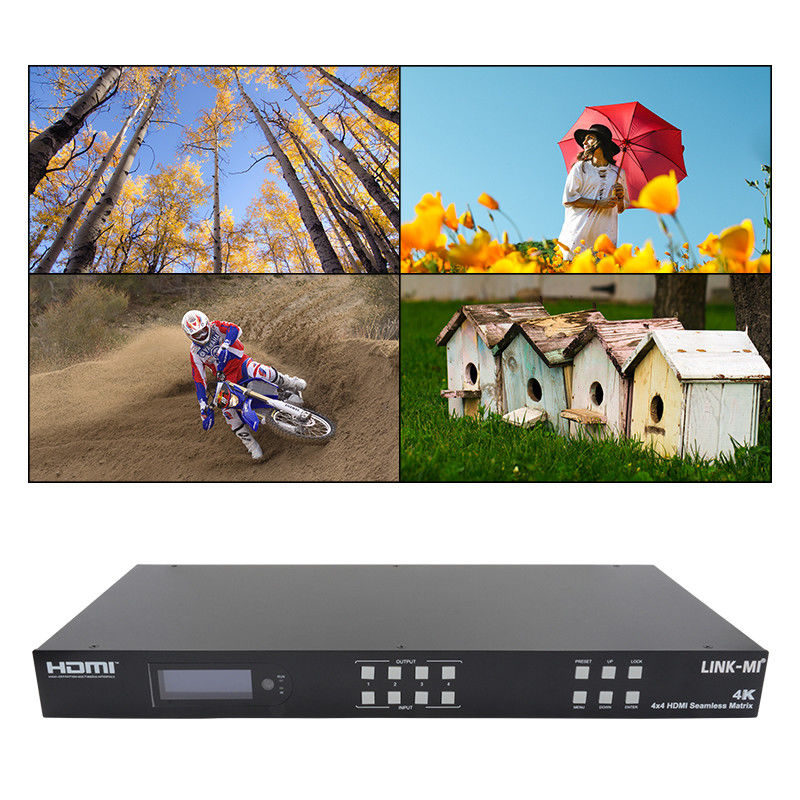 HDMI 4K sans couture séparateur de mur vidéo HDMI Matrix Switcher 2X2 4 en 4 sortie