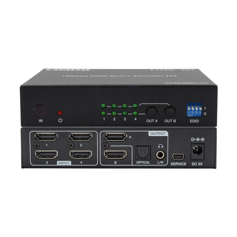 Commutateur 4X2 HDMI Matrix Commutateur HDMI Extracteur audio 4K à 1080P Commutateur vidéo