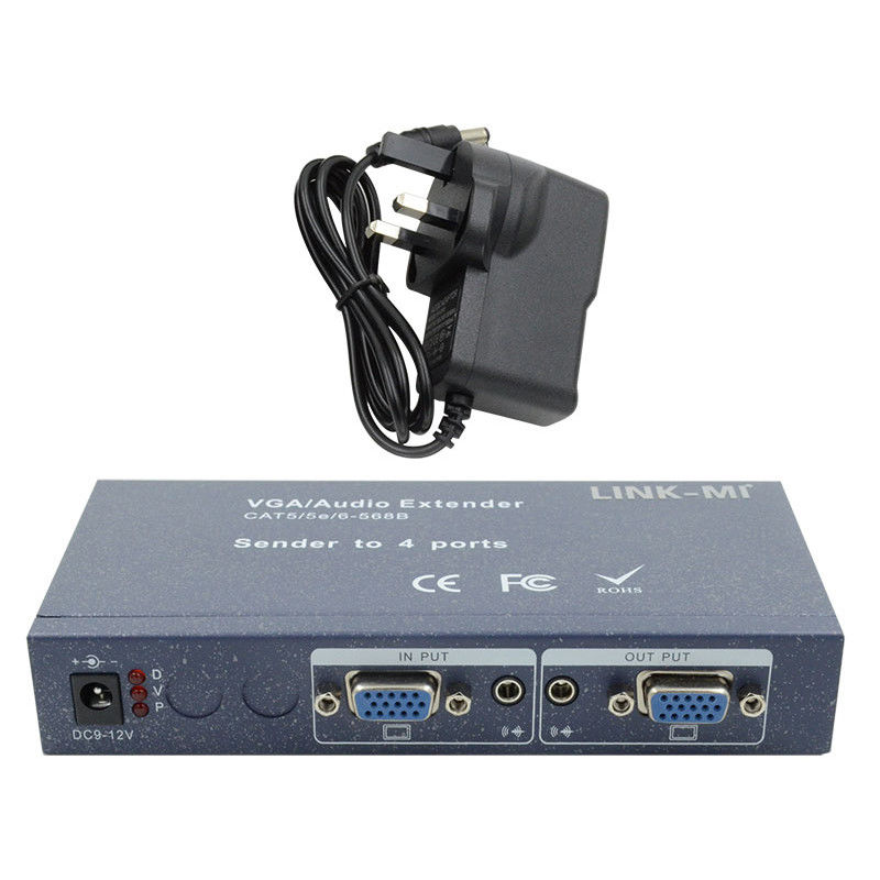 15 épingles 4 ports VGA Extender 1 à 4 VGA Splitter 4 canaux Vidéo UTP Extender